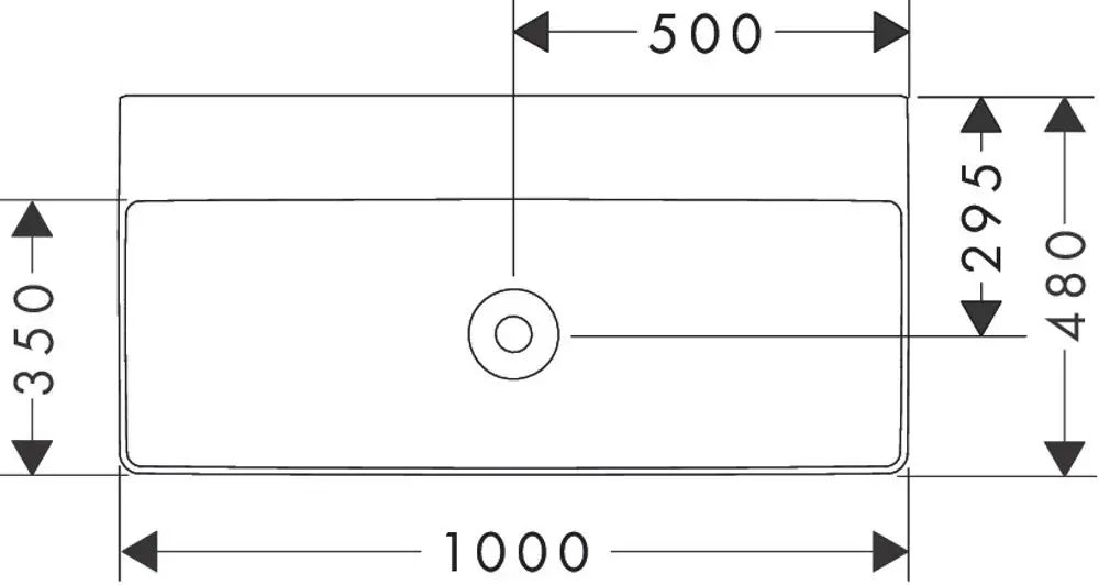 Produktbild Hansgrohe Xelu Q Aufsatzwaschtisch, 1000/480 mm, Weiß